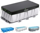 UIRWAY 7.3x15 FT Rectangular Pool Cover with Reflective Strips for Above Grou