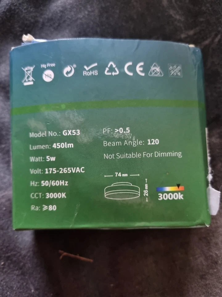 TBE Lighting 5W LED GX53 3000K Warm White Cob Lamp - Image 4 of 4