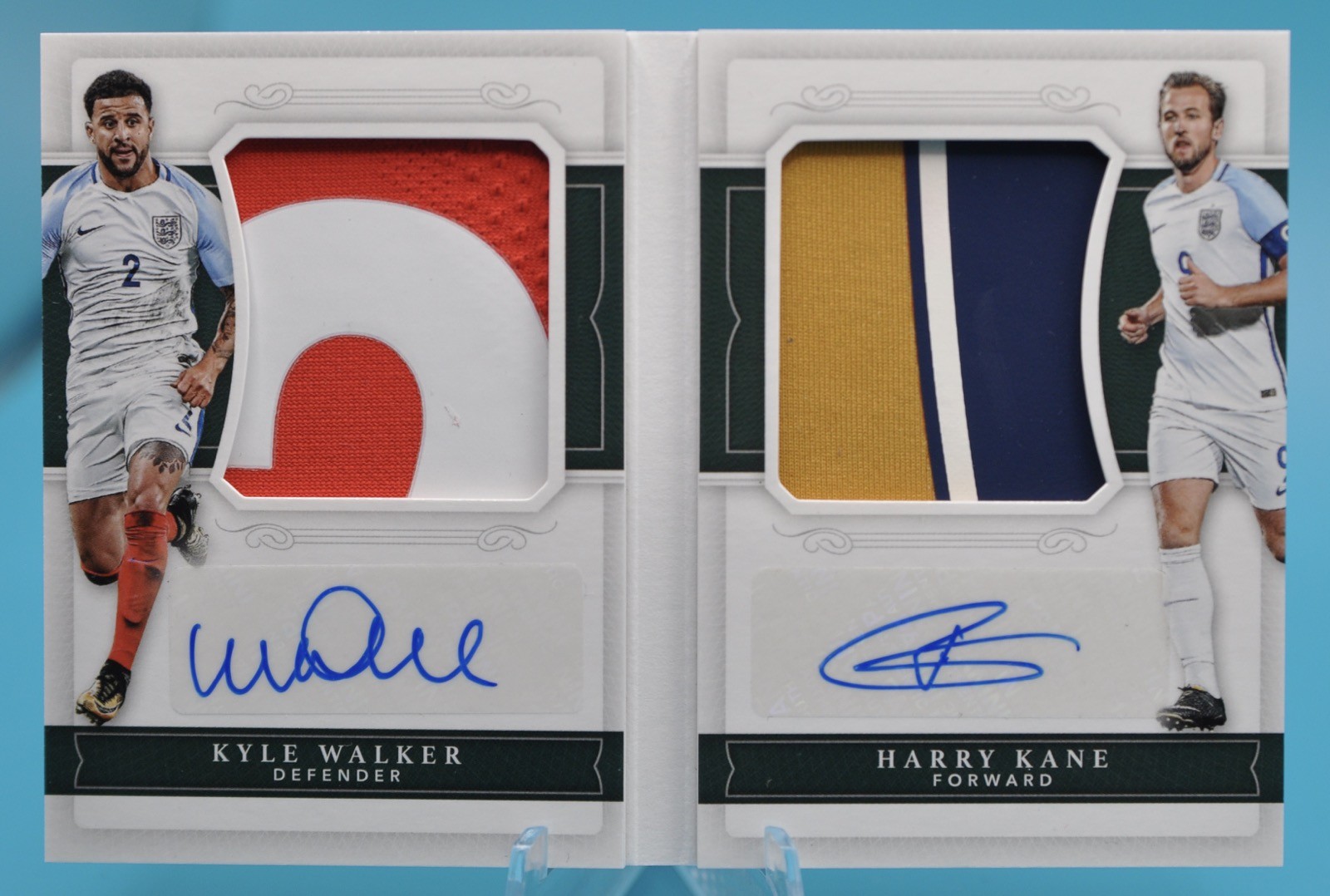 2018 National Treasures Harry Kane Kyle Walker Dual Jersey Auto Booklet Gold /10