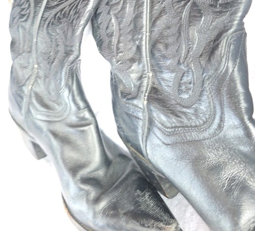 Bota Western Dan Post Maria 13” Puntera Corta Cuero Napalino Negro Talla 7.5 - Imagen 11 de 20