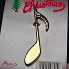 Music Note Gold Tone Ornament Christmas Holiday Decor Unopened