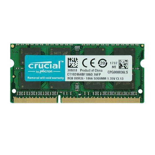 Crucial 16GB kit 2x 8GB DDR3L1866 PC3L-14900S 1.35V Laptop Notebook Memory RAM - Picture 4 of 7