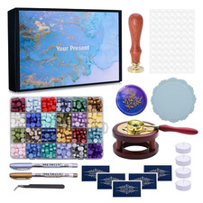 Wax Seal Kit with Gift Box, 24 Color 700Pcs Sealing Wax Beads with Eucalyptus St