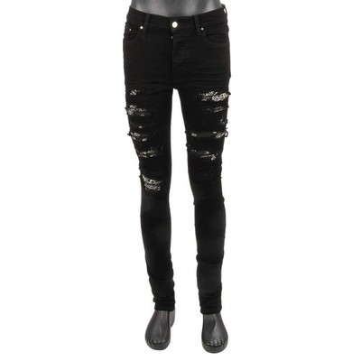 AMIRI Bandana Distressed Skinny Jeans Hose Schwarz 31 S