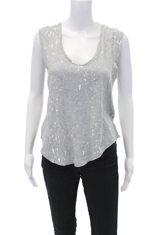 Generation Love Womens Cotton Scoop Neck Splatter Print Tank Top Gray Size S