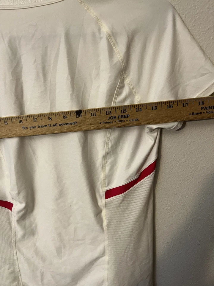 Nike Dri-Fit футболка женщин L белый с розовыми акцентами V шеи короткий рукав - Изображение 4 из 4