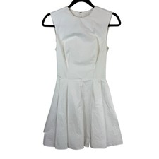 House of CB Claretta Pleated Cotton Sleeveless Mini Dress Party Bridal White XS