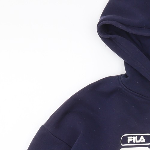 FILA Damen Navy Pullover Hoodie S Cropped Logo Sweatshirt - Bild 6 von 12
