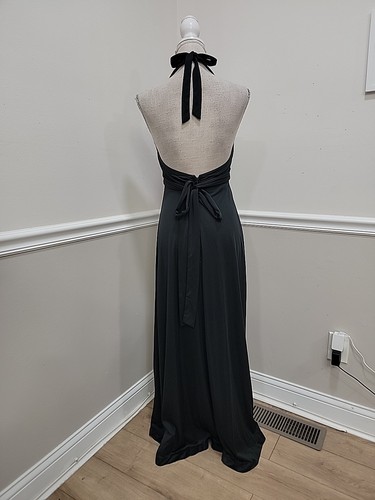 MAXI ABITO NERO VINTAGE JODY T OF CALIFORNIA ANNI 70/PRAIRIE PIONEER HIPP - Foto 8 di 13