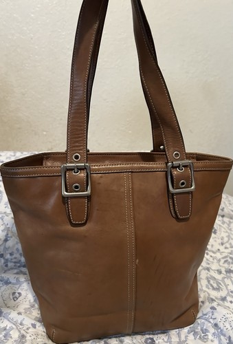 Bolso de Mano Coach Hampton Cuero Mediano Caramelo De Colección Y2K Marrón 9572 - Imagen 2 de 10