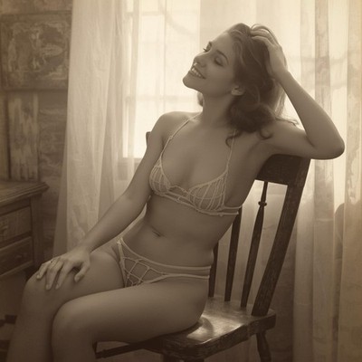 Dame Frau Model Vintage Retro Foto Jugendstil 1920 Sexy Portrait Nude Akt Erotic