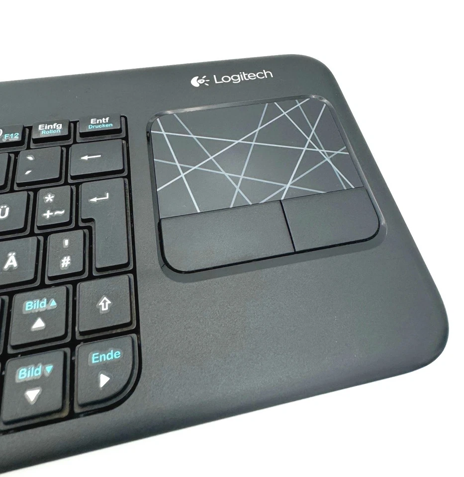 Logitech Wireless K400 R Funk Tastatur Touchpad schwarz USB Deutsch QWERTZ K400R - Bild 2 von 4