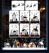 8 Pcs Large Christmas Window Stencils 46.2" Reusable Holiday translucent