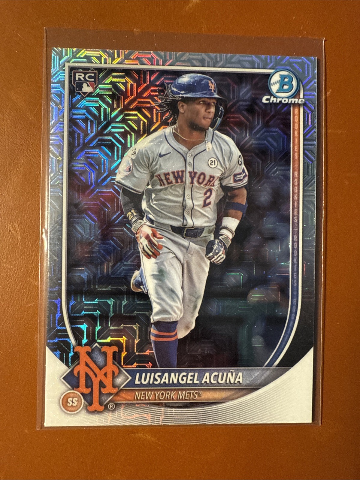 2025 BOWMAN MEGA BOX - Luisangel Acuna RC #83 - Mojo Chrome Refractor - Mets