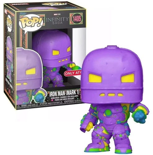 NEW IN BOX FUNKO POP! MARVEL'S IRON MAN (MARK 1) BLACK LIGHT BOBBLEHEAD FIGURE