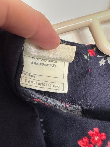 VTG Laura Ashley Mother & Child Size 5Y Navy & Red Floral Dress Bows Puff Sleeve - Picture 11 of 11