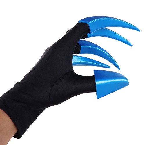 Vox Gloves Vox Hazbin Hotel Cosplay Long Nail Paw Gloves Blue Gloves Halloween - Picture 2 of 5