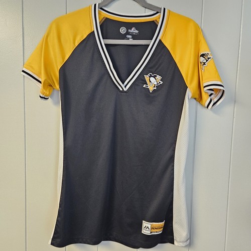 Pittsburgh Penguins Jersey Size Womens Large Navy And Gold - Picture 1 of 7