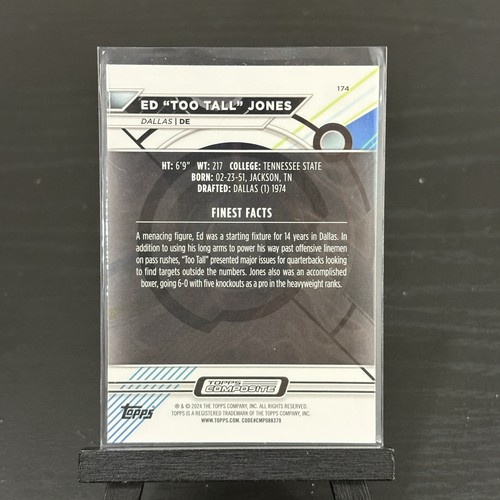 2023 Topps Composite #174 Ed "Too Tall" Jones Finest Checkerboard Refractor - Picture 2 of 3