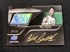 2009 Upper Deck BLACK Bill Russell AUTO 04 /15 NBA 50 Greatest GOLD INK Celtics