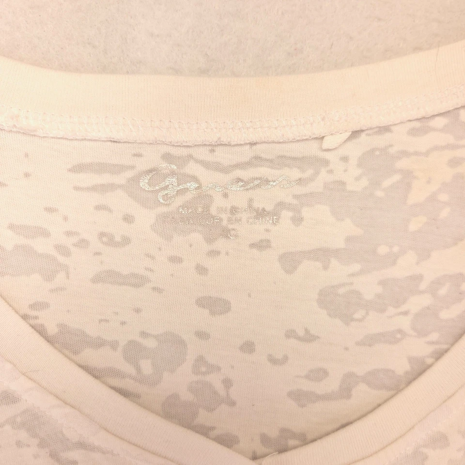 Camisa informal Guess manga corta abotonada para mujer talla grande L blanca Foto 3 de 4