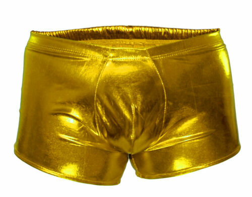 G5553 Mens Boxer Brief Shiny Metallic Trunks Contoured Pouch Full Back - Picture 11 of 11