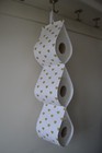 Fabric Toilet Rolls Holder white with gold hearts for 1/2/3/4 rolls HANDMADE