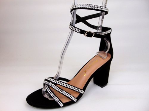 NEW! ALLEGRA Womens Ankle Strap Heeled Dress Sandal Size 9.0 M, Black Rhinestone - Picture 10 of 15