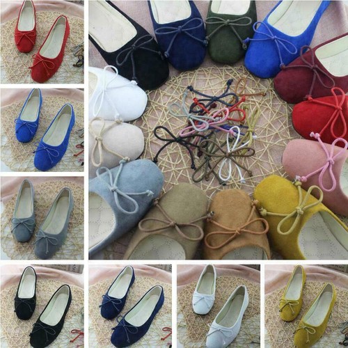 Women Ballet Ballerina Dolly Pumps Ladies Comfy Flats Slip On Loafers Shoes Size - Picture 3 of 26