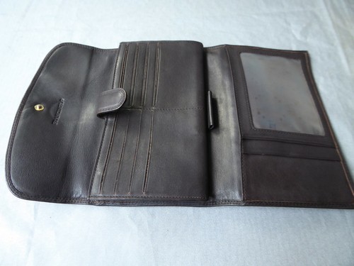 FRANCINEL Portefeuille multipoches " tout en un " 100% CUIR marron foncé - Foto 5 di 10