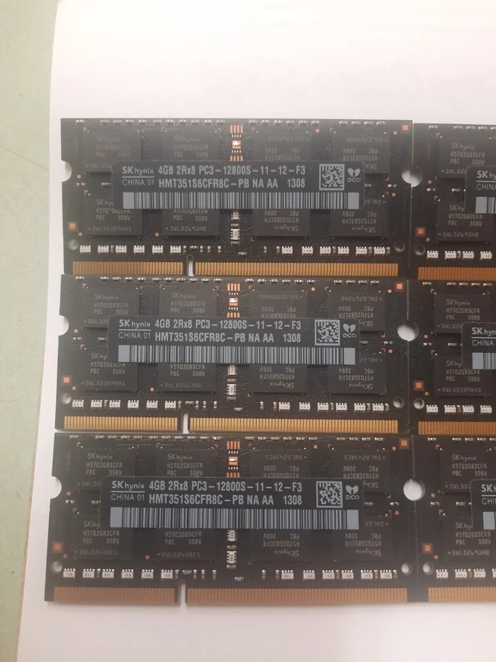 (6) 24GB 6X4GB APPLE PC3-12800S DDR3 SDRAM LAPTOP Memory RAM Hynix MATCHED 1308 - Image 2 of 4
