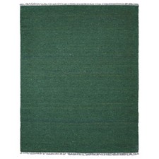 Hand Woven Flat Weave Kilim Cotton Polyester Area Rug Solid DarkGreen BBH Home