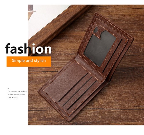 Para hombres Lujo Cuero Pu Suave Billetera Porta Tarjetas de Crédito Cartera Negro Marrón Regalo - Imagen 5 de 9