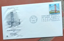 THE GOLDEN GATE BRIDGE  1930s DECADE CTC 1998 PCS CACHET FDC UNADDR