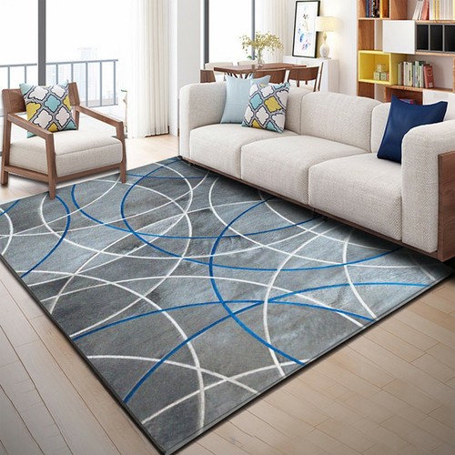 3D Blue Circle Lines NA7978 Game Rug Mat Elegant Photo Carpet Mat Fay - Picture 2 of 7