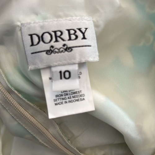 Dorby Vintage Floral Patterned Halterneck Cotton Dress Tan Blue Teal Size 10 - Picture 7 of 7