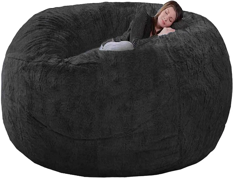 7FT Giant Bean Bag Sofa Living Room Chair Memory Soft Protect Cover No Filling - Image 3 of 4
