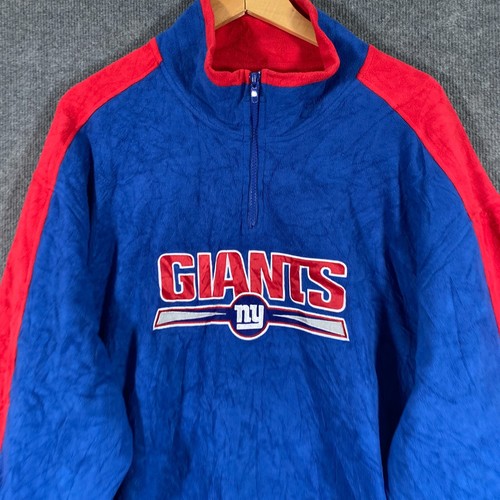 New York Giants Jumper Mens 2XL Blue NFL NY Football Fleece Sweater 1/4 Zip - Bild 2 von 12