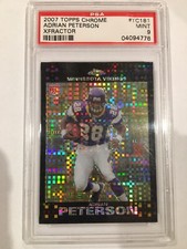 2007 Topps Chrome ADRIAN PETERSON #TC181 Xfractor Rookie PSA 9 Mint!