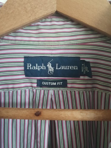 Ralph Lauren gestreiftes Langarm Hemd Herren Custom Fit Größe 16 / L - Bild 3 von 4