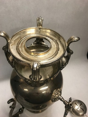 Silverplate Vintage Samovar elegance silverware coffee pot warmer lid 23 inch - Picture 8 of 10
