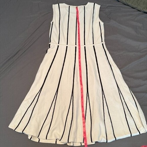 Calvin Klein Women's Dress Size Large White Black Stripe Midi Sleeveless - Picture 11 of 12