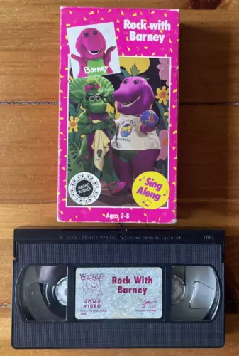 Rock With Barney VHS Video Tape Lyons Group 1991 Sing Along Award Winner Kids