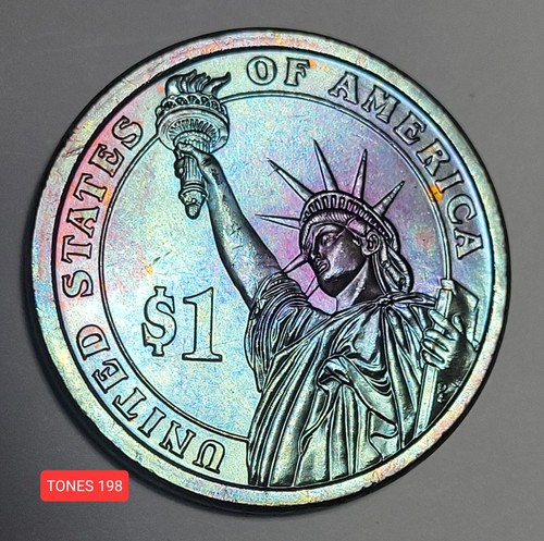 2007-P UNC MONSTER TONED JOHN ADAMS PRESIDENTIAL DOLLAR BIG BLUE TONES198  - Bild 2 von 2