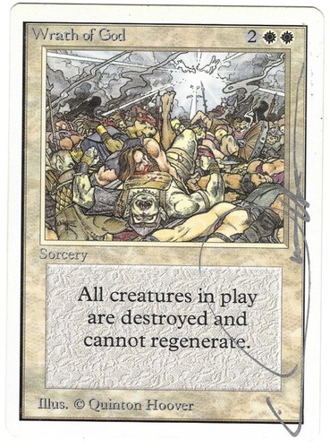MTG Silver Signed Unlimited - Wrath of God- Rare Magic The Gathering Autographed - Picture 2 of 3