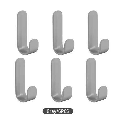 6x Self Adhesive Hooks White Plastic Strong Sticky Stick on Wall Door Hanging - Picture 15 of 17