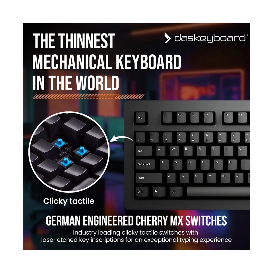 Das Keyboard 4 Professional Wired Mechanical Keyboard, Cherry MX Blue Mechani... - Image 2 of 4