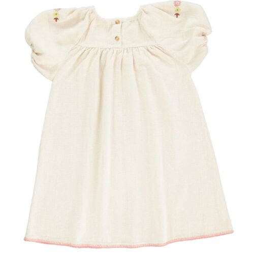 Girls Bebe Organic Rosel Dress Needlepoint Knit Beige Short Sleeve 4 Years NWT - Picture 5 of 14