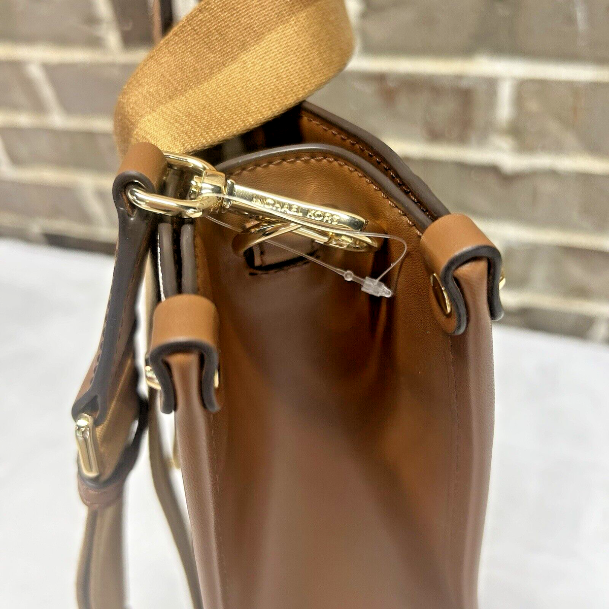 Michael Kors Large Signature Logo Tote Bag Maple Camel Light Brown 