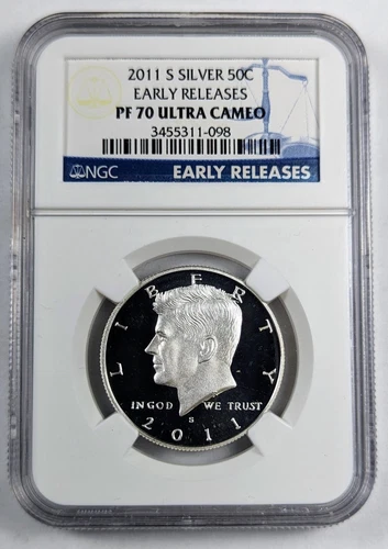 2011-S Kennedy Silver Half Dollar NGC PF70UC Early Release Flawless Coin Luster 